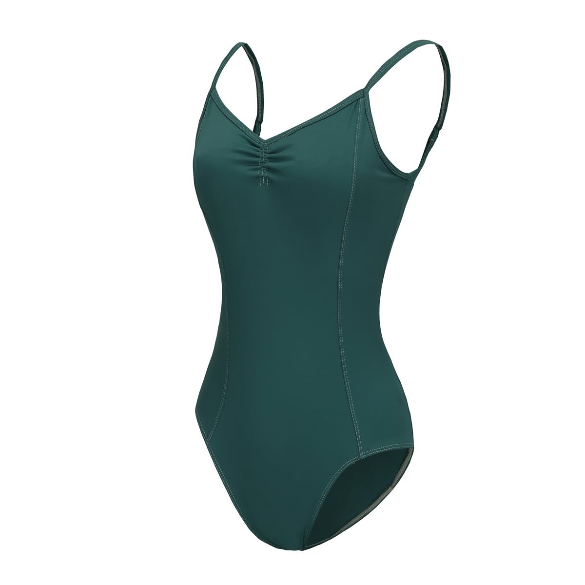 ModLatBal Grils and Women's Camisole Ballet Leotards with Adjustable Straps for Adult Dance Bodysuit, Dark Green, Medium