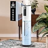 【Amazon.co.jp限定】加湿器 8L 大容量 超音波式 タワー式 48時間連続加湿 アロマ対応 静音設計35dB 上部から給水 知能恒湿 360°回転ミスト吹出口 12時間タイマー リモコン付き 空焚き防止 省エネ 25~60畳対応 humidifier 床置き 寝室/病院/リビング/オフィス/美容院/業務用など用 PSE認証済