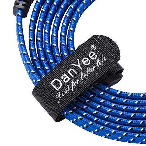 Image of DanYee Nylon Braided CAT8 Ethernet Cable - High Speed Professional Gold Plated Plug STP Wires - 3ft to 100ft (Blue 100ft)