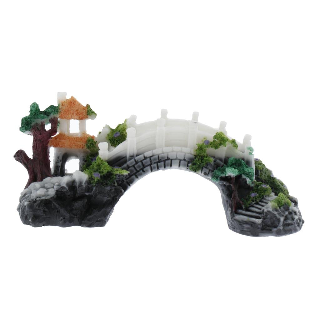 Enakshi Resin Chinese Arch Bridge Fish Tank Decoration for Aquarium