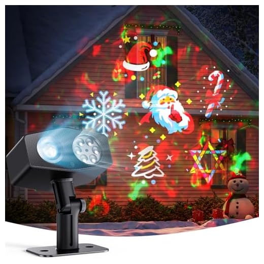 Govee Led Outdoor Schneeflocken Projektor, RGBW Wasserwellenprojektor mit 20 Gobos, IP67 Wasserdicht Projektionslampe, 58 Szenenmodi für Festivals, Funktioniert mit Alexa, Matter, Google Assistant