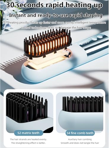 Cepillo alisador inalámbrico para cabello 4 en 1 miniatura 6