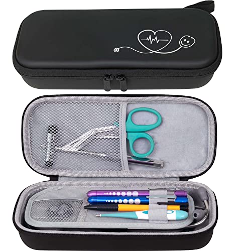 ButterFox Estojo De Estetoscópio Premium Com Divisória E Compartimento Identificação Para 3M Littmann Classic Iii, Cardiologia Iv Diagnóstico, Mais Estetoscópios, Acessórios Bolso Enfermeiras (Preto