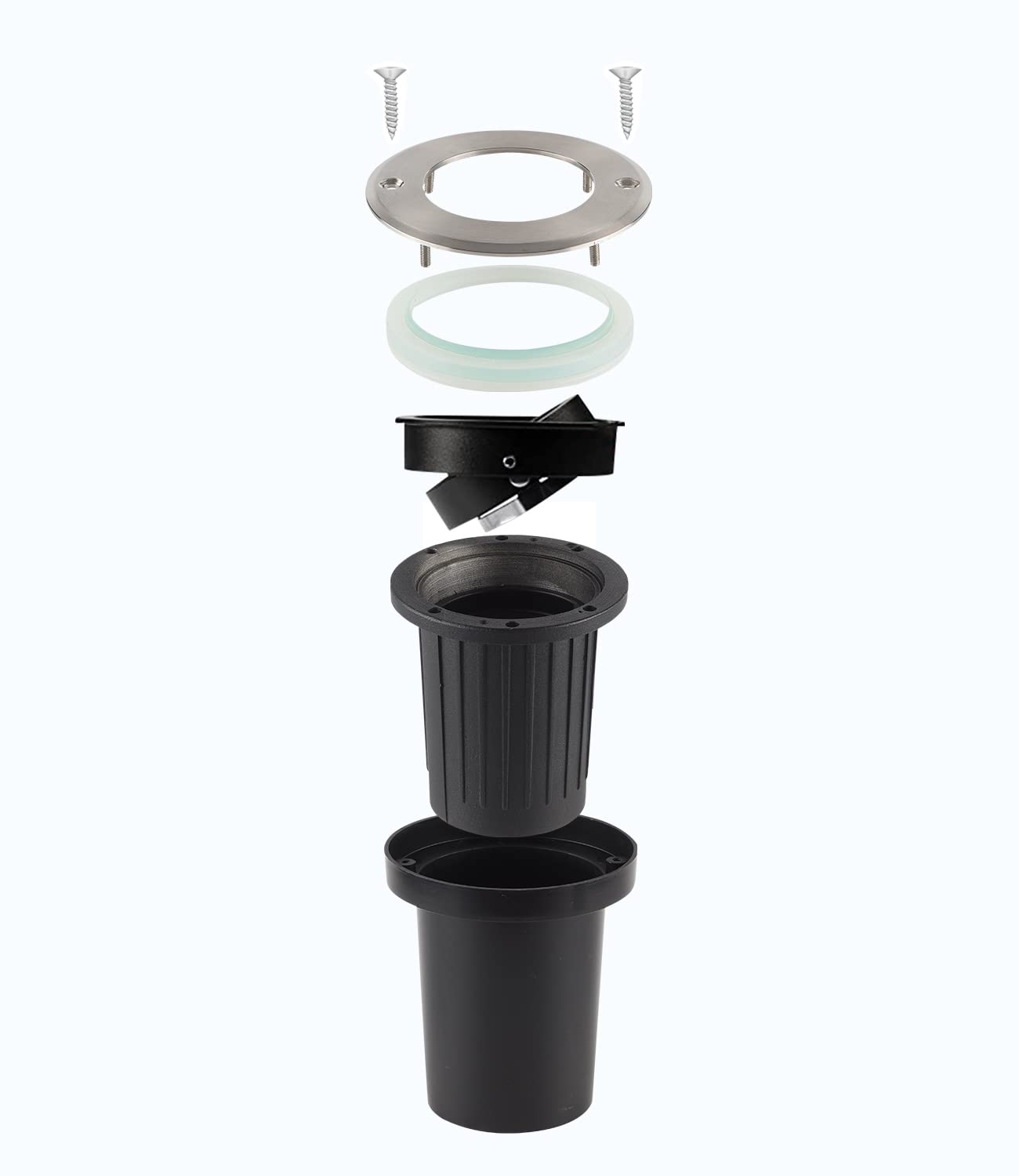 Foco led orientable para empotrar en el suelo para GU10, IP67 Foco empotrable para suelo redondo, 230V foco exterior transitable para césped, plataforma, balcones, 30cm cable preinstalado