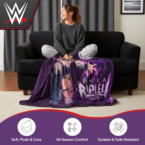 Image of WWE Rhea Ripley Main Event Champions Bedding Super Soft Throw Blanket, 46 in x 60 in, (Official Licensed Product) By Franco Collectibles