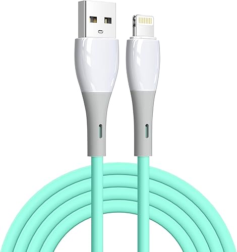 Certificado Apple MFi Cargador de iPhone de carga rápida, paquete de 2 cables Lightning de 6 pies, cable USB de alta velocidad compatible con iPhone