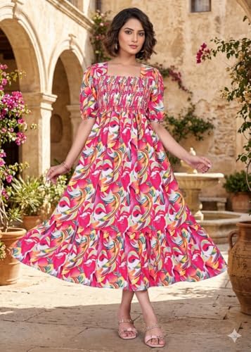 Image of Women A-line Multicolor Dress Group 10