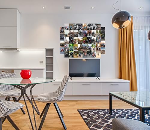 Image of Pack of 54 Bike Wall Collage Kit Posters - 4 x 6 Inches Wall Decor Poster - Wall Art For Bedroom, Living room, Office - 1 Tissue Tape