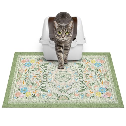Glittme Cat Litter Mat with Non-Slip Bottom Litter Box Mat 24