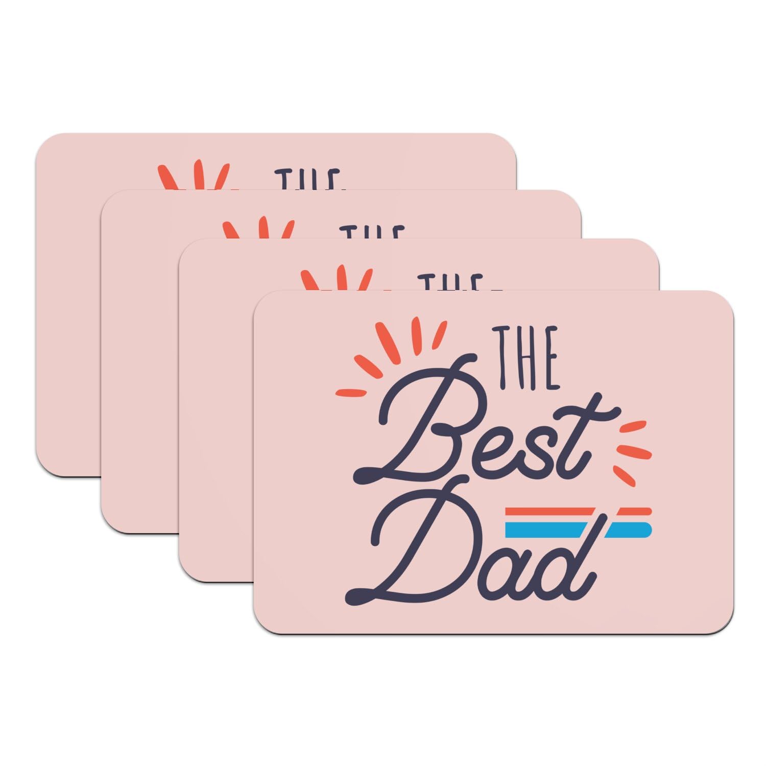 Set de table rose grand format pour les repas de famille avec papa