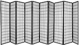 SQUARE FURNITURE Coaster Oriental Style Room Screen Divider,3,4,5,6,8,10 Black (BLACK-10)