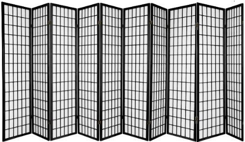 Coaster Oriental Style Room Screen Divider,3,4,5,6,8,10 Black (BLACK-10)