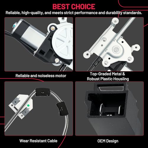 Image of BDFHYK 741-539 Power Window Regulator with Motor Front Right Compatible with Jeep Cherokee 1991-1996, Jeep Comanche 1991-1992