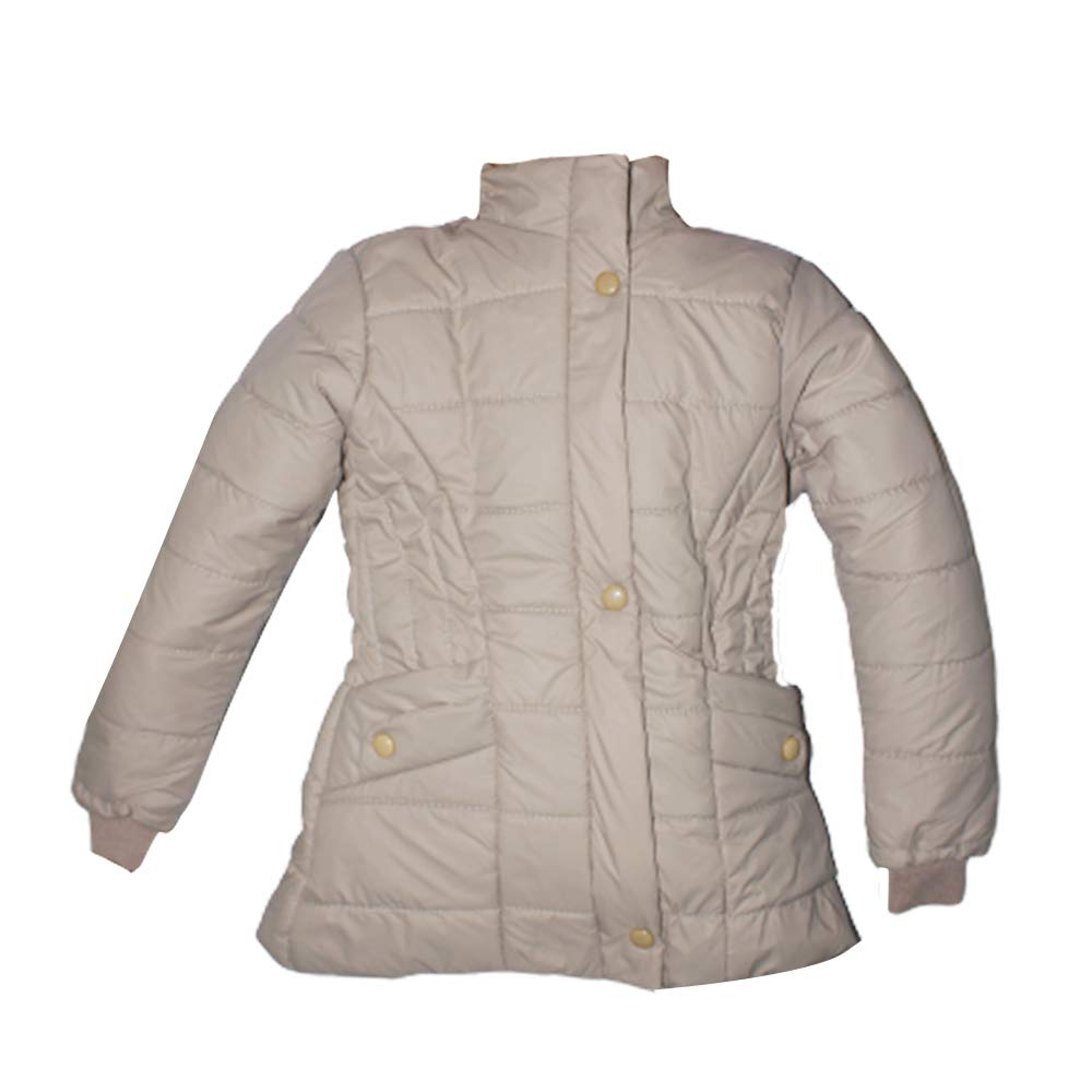 Malvina Kid's Girl's Winter Wears Full Sleeve Hooded Jacket (Beige,10-11 Years)