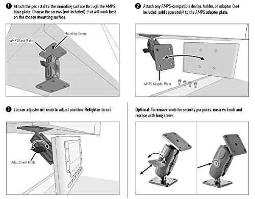 Arkon Rms2Xamps-Met-Sh Heavy Duty Car Dash Or Wall Mounting Pedestal With Security Hardware Retail Black #TOP1