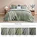 BLOOMHAVEN Queen Comforter Set - 7 Pieces Ruffle Sage Green Bedding Sets, Shabby Chic Farmhouse Bed in a Bag Queen with Ruffle Comforter, Floral Sheets, Pillowcases & Shams