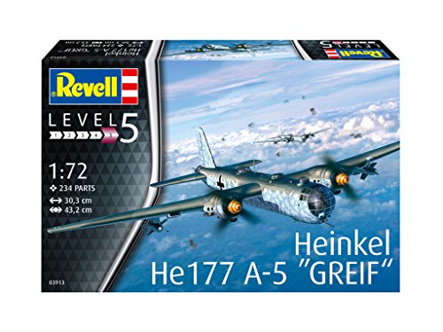 Revell 03913 Heinkel He177 A-5 Greif 14 Modellbausatz im Maßstab 1:72 Level 5orginalgetreue Nachbildung mit vielen… – Bild 3
