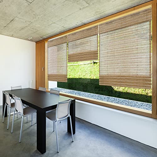 Cordless Bamboo Shades, Blackout Bamboo Roman Blinds Fabric Sample Swatch, Natural Woven Bamboo Shade Sample Swatch Kit #TOP2