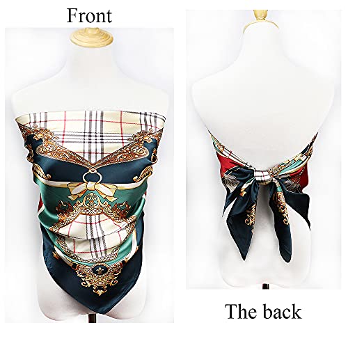Image of Women's 35 inch Satin Square Silk Like Hair Scarves and Wraps Headscarf for Sleeping | Silk Feel Neckerchief, Hair Scarf, Fashion Bandana, Headscarf, Headband, Hair Wrap Sleeping, Daily Fashion Styling