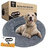 Active Pets Plush Calming Dog Bed, Donut Dog Bed for Small Dogs, Medium & Large, Anti Anxiety Dog Bed, Soft Fuzzy Calming Bed for Dogs & Cats, Comfy Cat Bed, Marshmallow Cuddler Nest Calming Pet Bed
