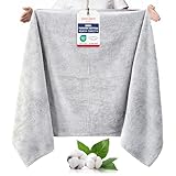 TEXTILOM 100% Turkish Cotton Oversized Luxury Bath Sheets, Jumbo & Extra Large Bath Towels Sheet for Bathroom and Shower with Maximum Softness & Absorbent (40 x 80 inches)- Light Grey