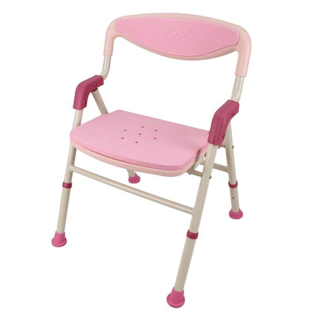 Chaise de douche pliante rose en alliage d'aluminium premium