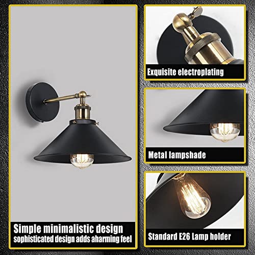 Aplique de pared negro industrial y ajustable para interiores loft 5
