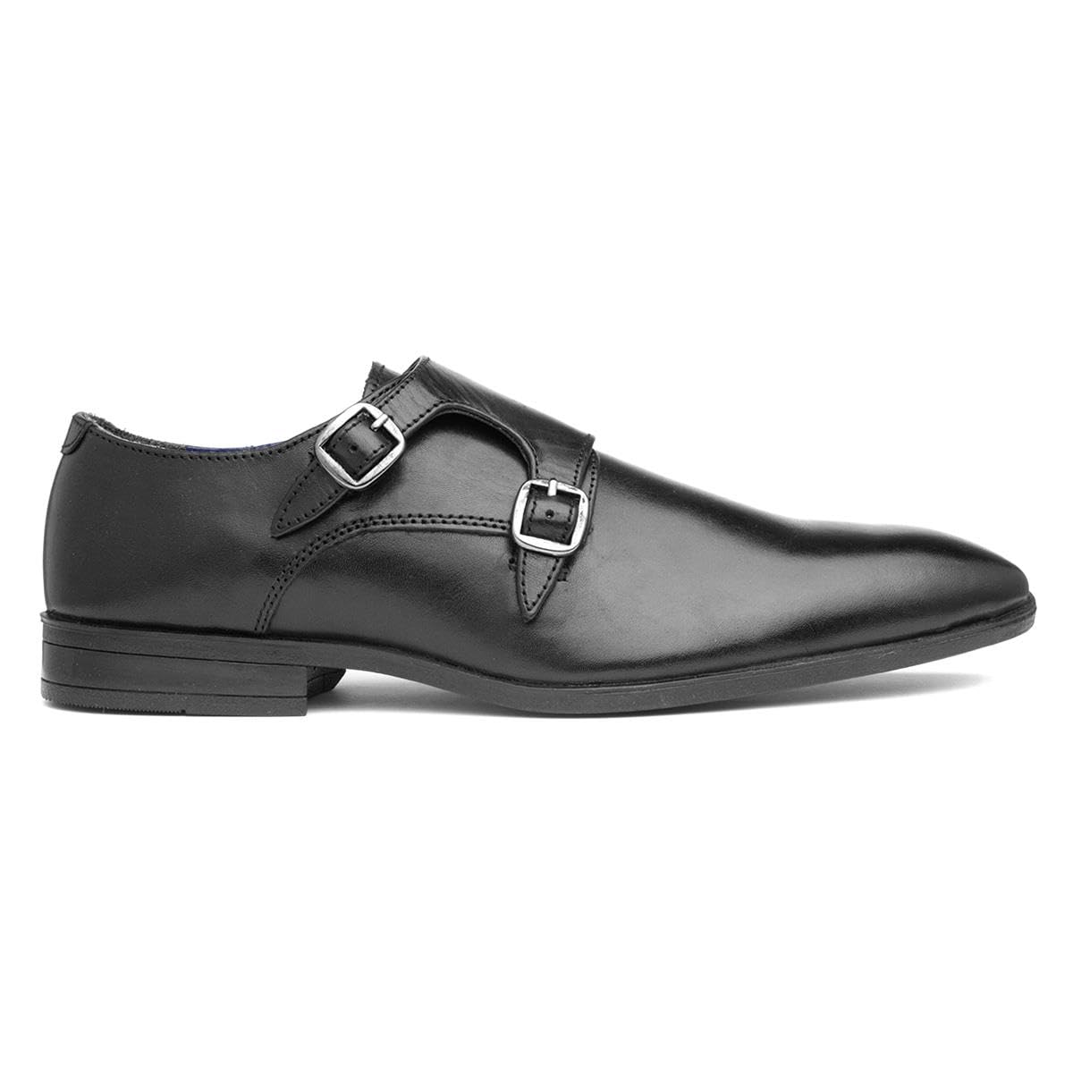 Silver Street London Zapato Monk Bourne Formal/Oficina de Piel para Hombre, Negro, 10 UK/44 EU