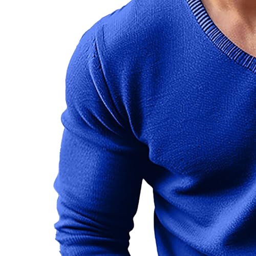 Men's Classic Cotton V Neck Sweater Lightweight Sweater Undershirts Trendy Casual Ribbed Pullover Tee2