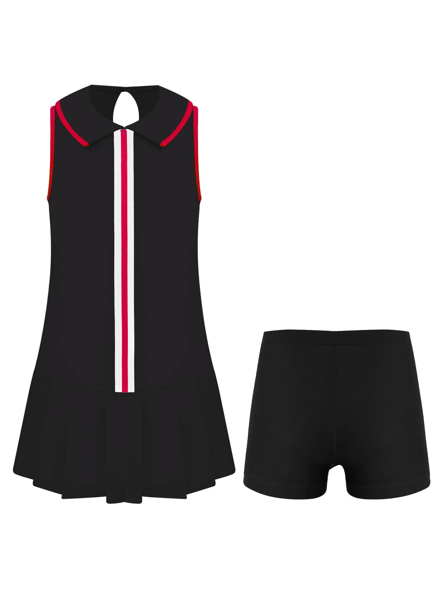 Vestido de tenis para niña, sin mangas, para niños, ropa deportiva de baile, ropa deportiva de verano, bádminton, correr, entrenamiento, ropa de entrenamiento