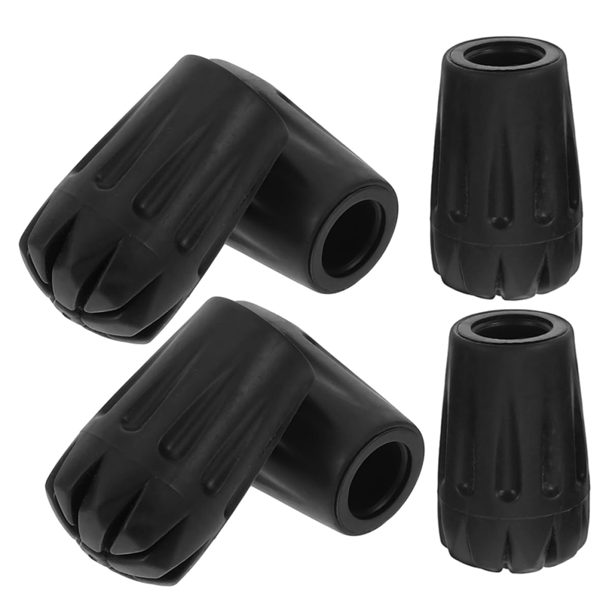 IWOWHERO 6pcs Trekking Pole Tip Set Hiking Stick Tips Trekking Pole Accessories Walking Poles Boot Tips Walking Cane Tip Thickened Pole Tip Covers Trekking Pole Feet Protectors Black