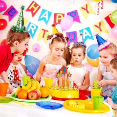 Image of Wanna Party Number 0 Birthday Candle and Stars - 3Ct