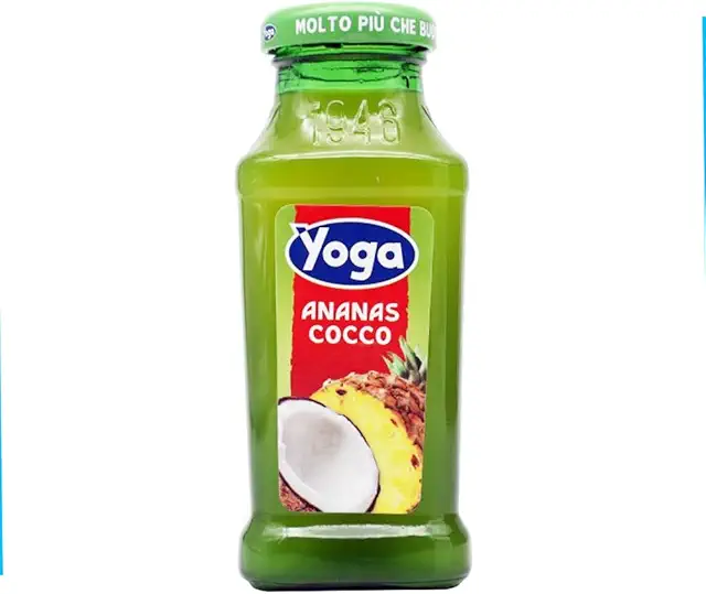 Yoga Succhi Frutta Cocco Ananas - 24 Bottiglie Vetro 200ml