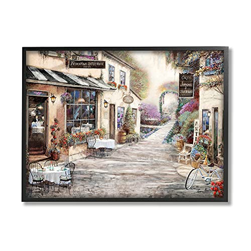 Image of 'Traditional Village City Architecture'| Framed Giclee Art | Stupell Industries | Black, 20 x 16 Inches, Easy to Hang and Sturdy, Made in USA, by Ruane Manning