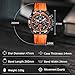 Imagen de RORIOS Reloj de Pulsera Elegante para Hombre Relojes Casual Deportivos Reloj Cuarzo Analógico Multifuncional Reloj Cronógrafo Luminoso Correa de Silicona Naranja