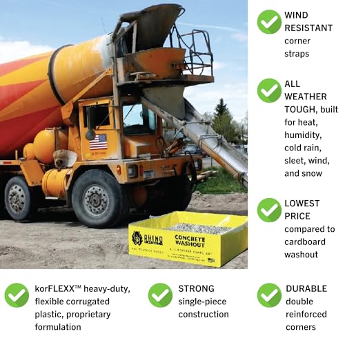 Image of Concrete Pump Placing Line System Cleanout Box by Rhino Washout Container Morter Stucco Shotcrete All Weather Tough Corrugated Box with Poly Liner 4'x4'x14 (WOP-070SU)