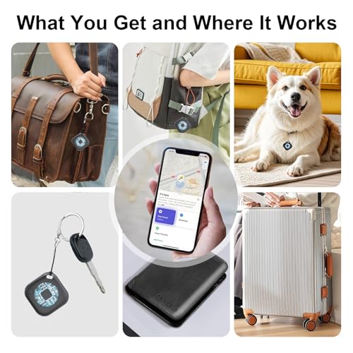Image of 2-Pack Air Tracker Tags Compatible with Apple Find My (iOS Only), Bluetooth Tracker, Smart Keys Finder and Item Locator for Wallet Luggage Backpack (1B1W)
