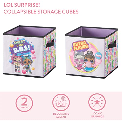 Image of Idea Nuova LOL Surprise Set of Two Spacious Collpasible Storage Cubes, 10 inchx10 inch