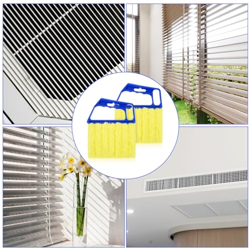 Image of 2pcs Blind Cleaner Tool Microfiber Window Blind Duster for Cleaning 7 Finger Washable Mini Blinds Cleaner Duster Tool for Wood Air Conditioner Vent Fans Venetian Shades Dust Dirt Cleaning