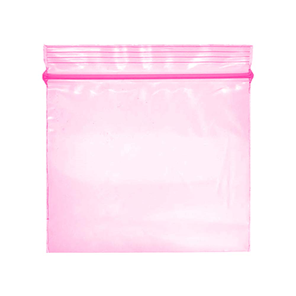 Grip Seal Bags Zip Lock Bags Resealable Plastic Bags Baggies (50x50 mm (200 Pcs), Pink)