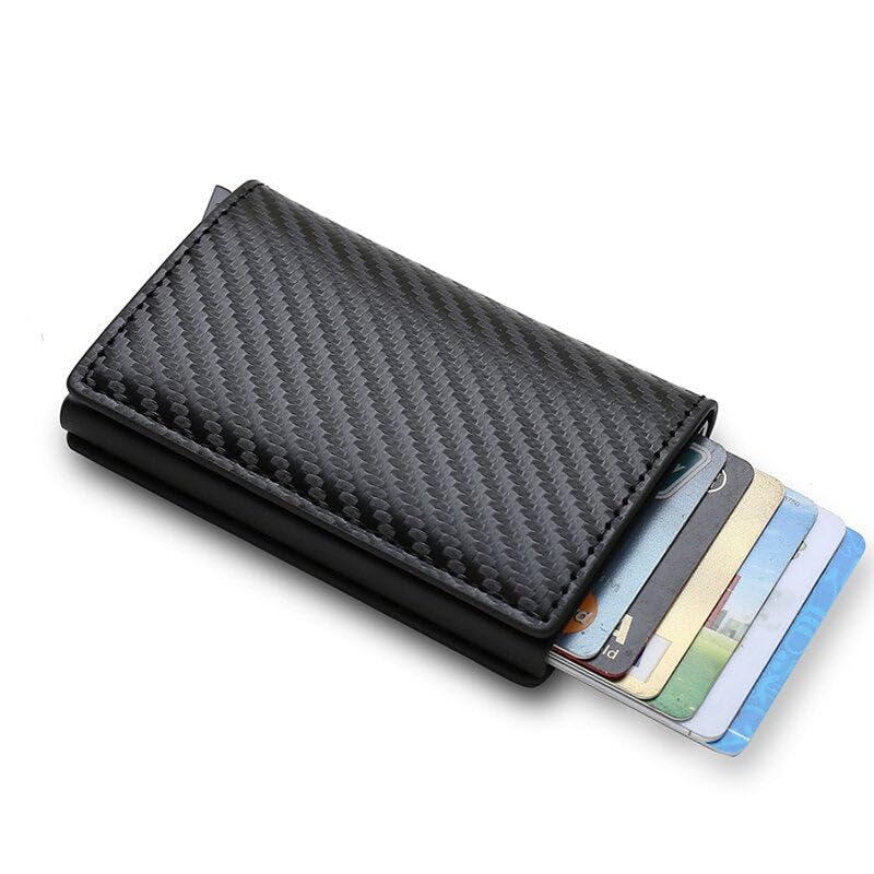 Automatic Pop-Up Card Holder with Money Pocket for Men & Women-Fashion Meets Function- Black-image-30
