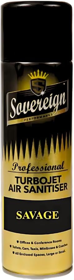 Sovereign Turbojet Air Sanitiser Savage Blast Spray 500ml Air Freshener Car Powerful Long-Lasting Fragrance | Car & Home Freshener | Odor Eliminator | High Performance Disinfectant (1)