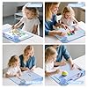 Silicone Art Mat for Kids Silicone Painting Mat Silicone Painting Station with Detachable Cup,Palette with Lid &360°Phone Holder Craft Mat for Kid Paint Mat with Bulit-in Brush Rest&Ruler 20"X16" Blue #4