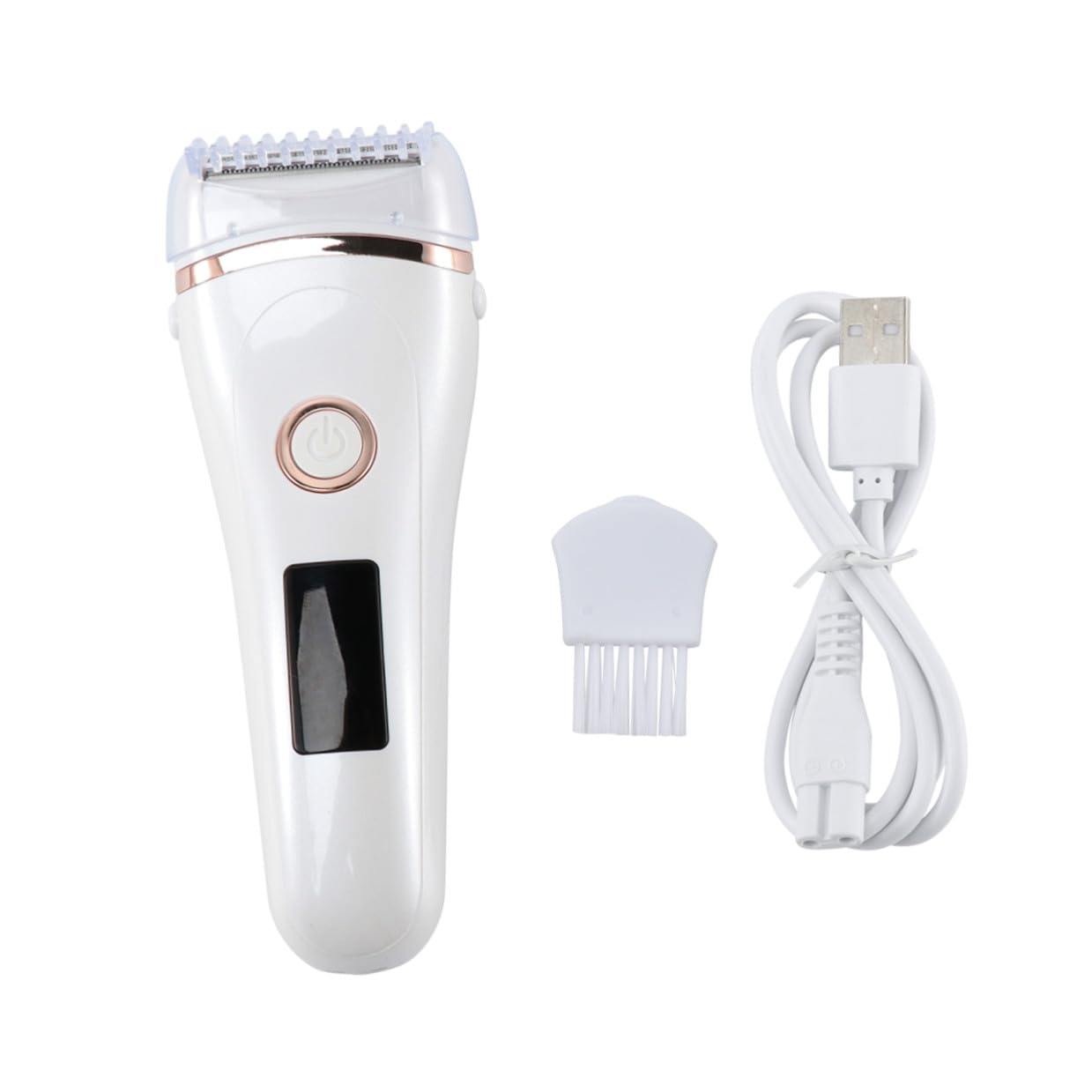 Mikikit Epilatore Elettrico Rasoi per Corpo e Sopracciglia Ricaricabile USB Donna Display Led Rapido e Indolore, Materiale Abs e Acciaio Inox, per Gambe e Ascelle