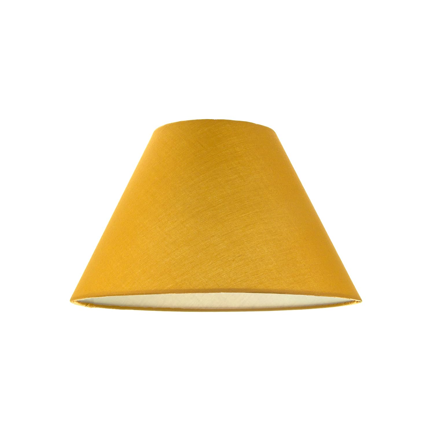 Traditional 8 Inch Mustard Ochre Cotton Fabric Coolie Lamp Shade | Reversible Gimbal | 13cm x 8cm x 20cm by Happy Homewares