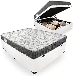 Cama Box Com Baú Casal + Colchão De Espuma D33 - Ortobom - Iso 100 138cm