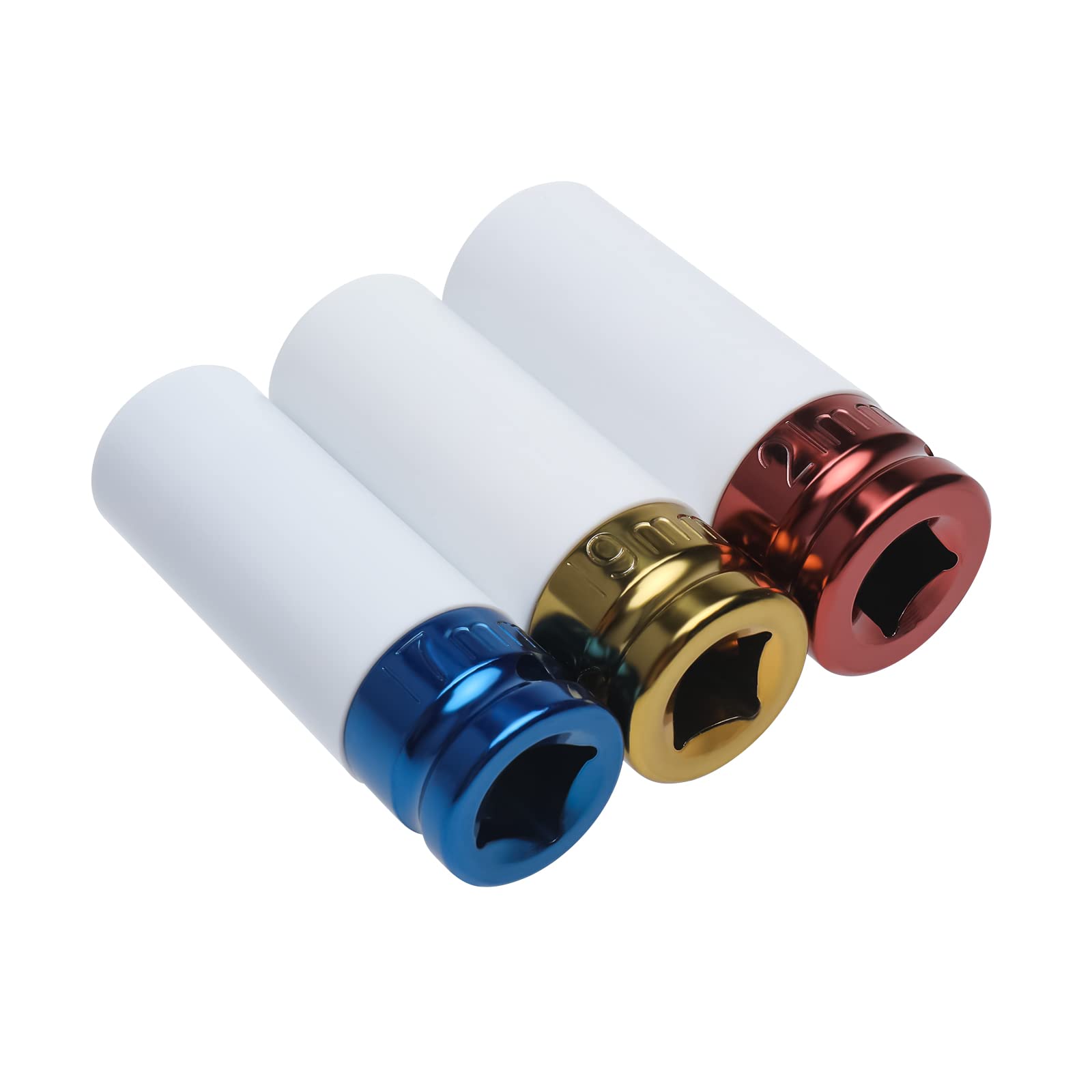 PETEX Set 3 Bussole Per Auto 17/19/21 Mm – Chiavi A Bussola In Acciaio Cr-V Per Cambio Ruote, Accessorio Auto
