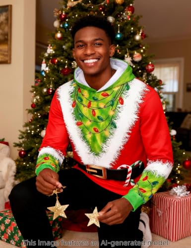 Funny World Men's Holiday Sweatshirt Graphic Halloween Hoodies Christmas Pullover - Image 7
