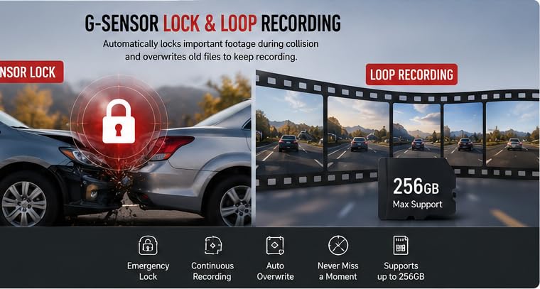 Image of HIKVISION Dual Channel Dash Camera | 1080P Full HD | 3'' IPS Display | Night Vision F2.0 Aperture | G-Sensor | 128 Wide Angle | Mic & Speaker | Loop Recording |Built-in WiFi|Supports 256GB|C200S