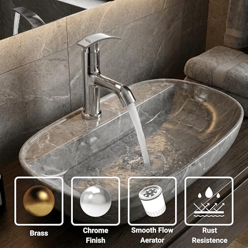 Image of GLOXY Premium Deck Mount Pillar Tap for Bathroom Combo Pack of 3 - Kitchen Wash Basin Tap with Chrome Finished Delight Lever - Water Taps for Home Bathroom, Gardens & Kitchen Sinks - 10 Years Warranty